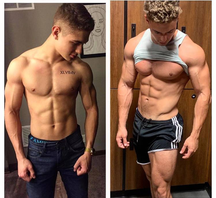 Colton Wergin before and after photos of his shirtless physique