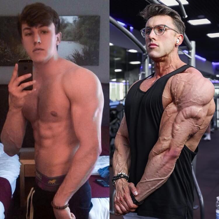 Brandon Hardin's amazing body transformation during his bodybuilding journey.